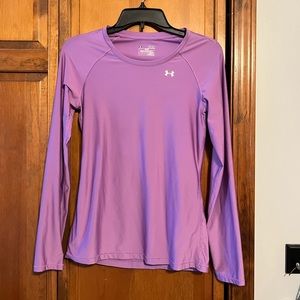 Under Armour Long Sleeve Heat Gear Shirt Light Purple Size XS